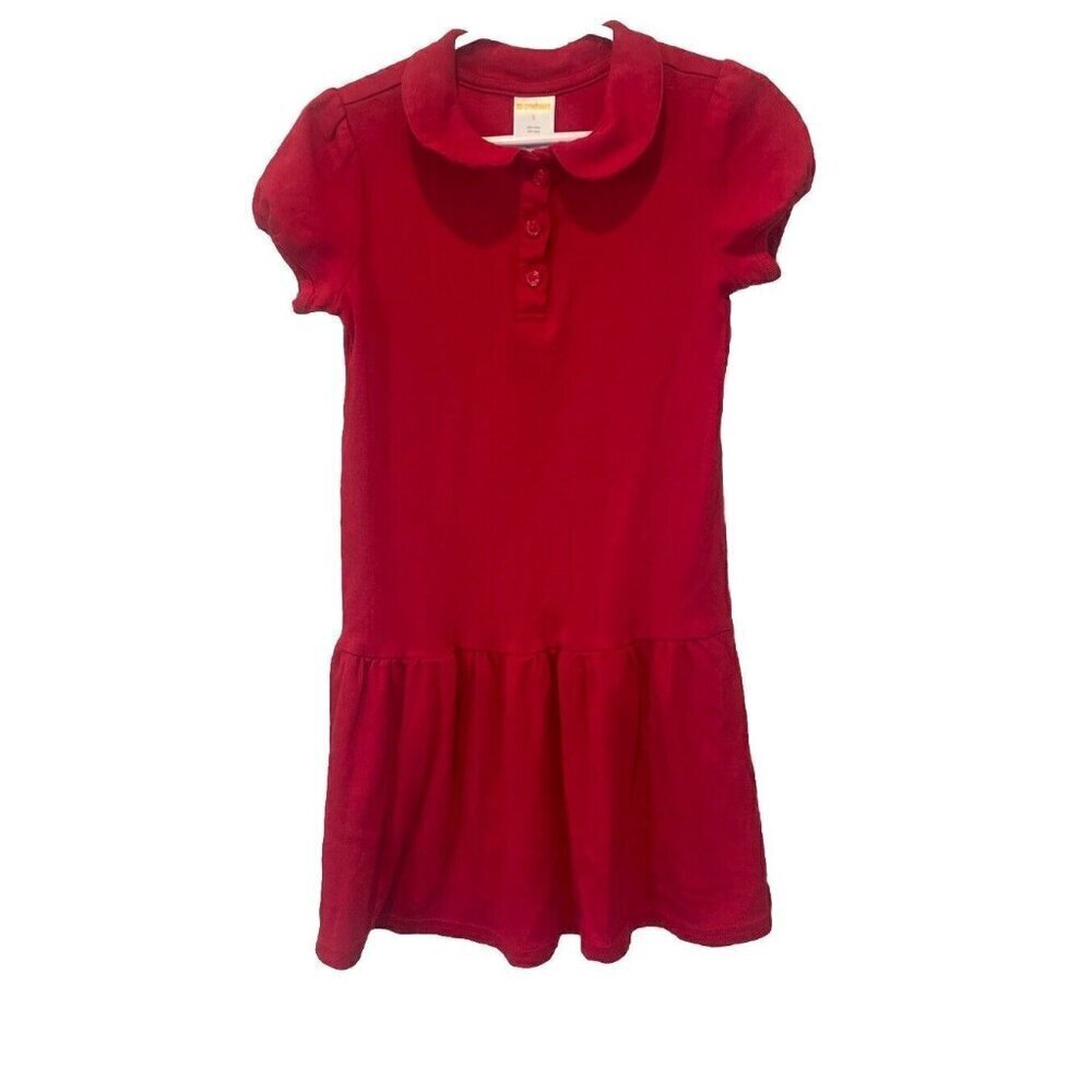 Gymboree Play Proof Uniforms Red Polo Dress Size 5 School Short Sleeve